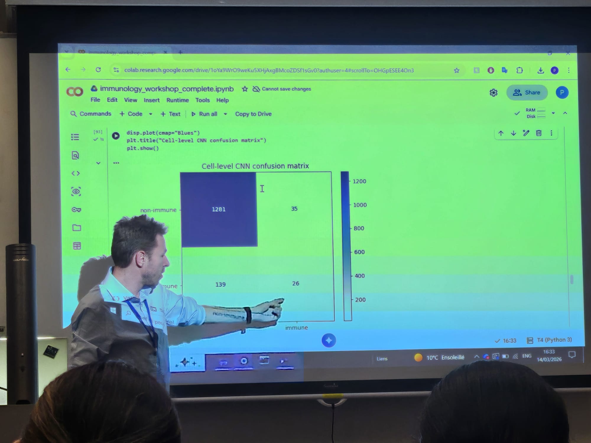 Pierre Le Floch presenting a computational immunology workshop