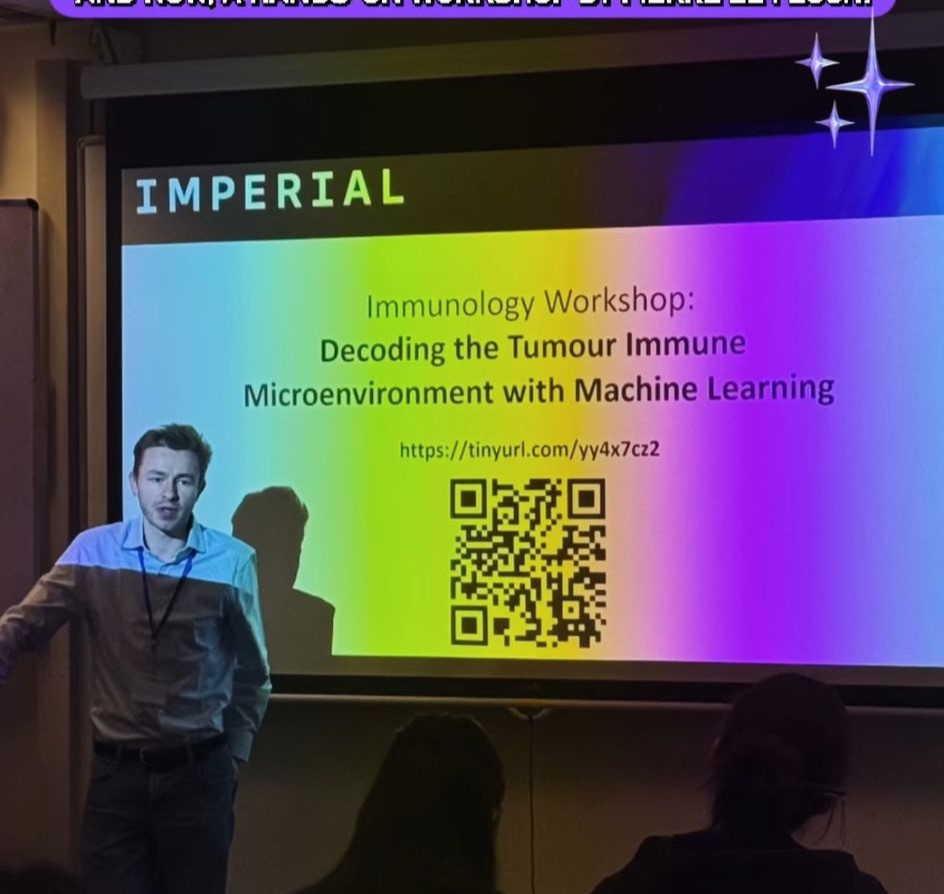 Pierre Le Floch presenting a computational immunology workshop